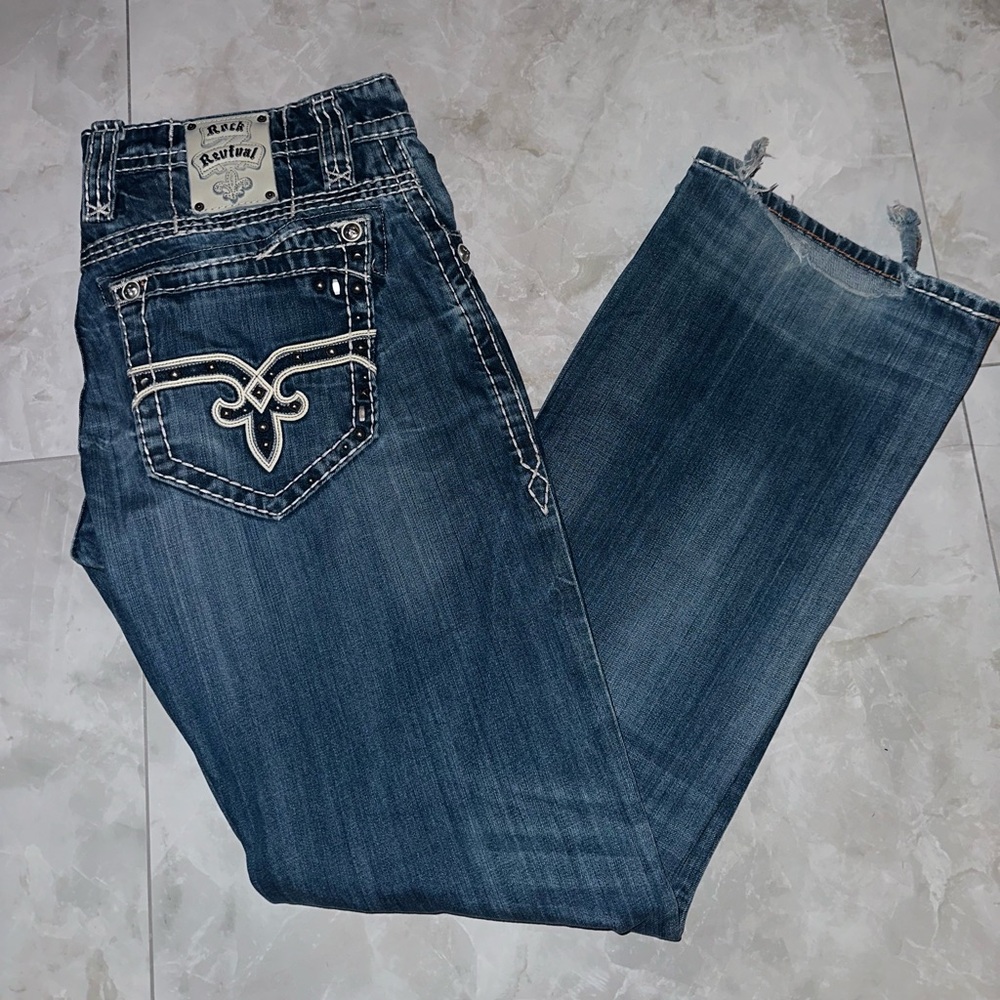 Rock Revival Men’s Denim Jeans size 34 waist Tucker Boot